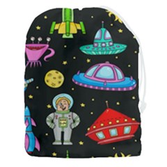 Seamless-pattern-with-space-objects-ufo-rockets-aliens-hand-drawn-elements-space Drawstring Pouch (3xl) by Salman4z