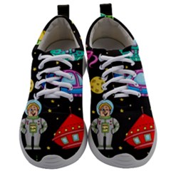 Seamless-pattern-with-space-objects-ufo-rockets-aliens-hand-drawn-elements-space Mens Athletic Shoes by Salman4z