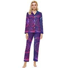 Time-machine Womens  Long Sleeve Velvet Pocket Pajamas Set by Salman4z