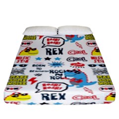 Monster-cool-seamless-pattern Fitted Sheet (king Size) by Salman4z