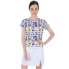 Monster-cool-seamless-pattern Women s Sports Top by Salman4z