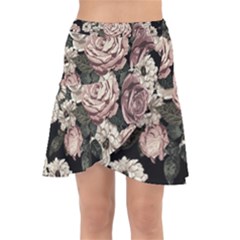 Elegant-seamless-pattern-blush-toned-rustic-flowers Wrap Front Skirt by Salman4z