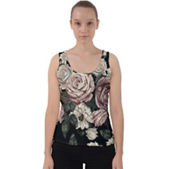 Elegant-seamless-pattern-blush-toned-rustic-flowers Velvet Tank Top by Salman4z