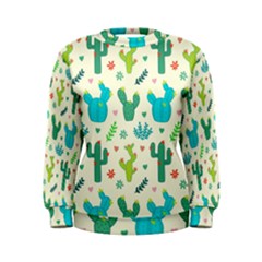 Cactus-succulents-floral-seamless-pattern Women s Sweatshirt by Salman4z