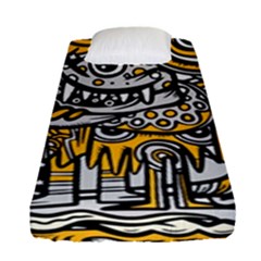 Crazy-abstract-doodle-social-doodle-drawing-style Fitted Sheet (Single Size)