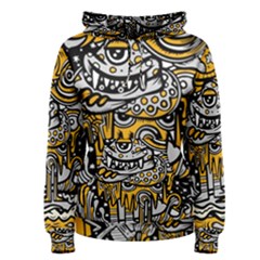Crazy-abstract-doodle-social-doodle-drawing-style Women s Pullover Hoodie