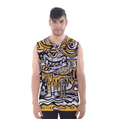 Crazy-abstract-doodle-social-doodle-drawing-style Men s Basketball Tank Top