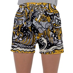 Crazy-abstract-doodle-social-doodle-drawing-style Sleepwear Shorts