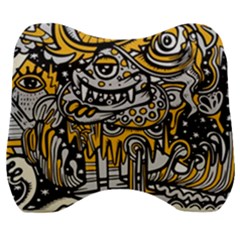 Crazy-abstract-doodle-social-doodle-drawing-style Velour Head Support Cushion