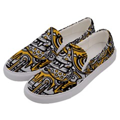 Crazy-abstract-doodle-social-doodle-drawing-style Men s Canvas Slip Ons