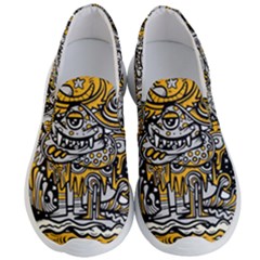 Crazy-abstract-doodle-social-doodle-drawing-style Men s Lightweight Slip Ons