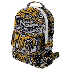 Crazy-abstract-doodle-social-doodle-drawing-style Flap Pocket Backpack (Small)