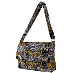 Crazy-abstract-doodle-social-doodle-drawing-style Full Print Messenger Bag (L)