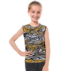 Crazy-abstract-doodle-social-doodle-drawing-style Kids  Mesh Tank Top