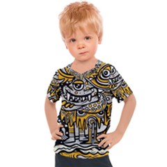 Crazy-abstract-doodle-social-doodle-drawing-style Kids  Sports Tee