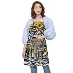 Crazy-abstract-doodle-social-doodle-drawing-style Pocket Apron