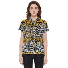 Crazy-abstract-doodle-social-doodle-drawing-style Short Sleeve Pocket Shirt