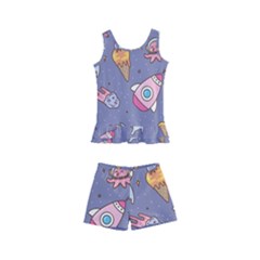 Outer-space-seamless-background Kids  Boyleg Swimsuit