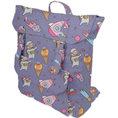 Outer-space-seamless-background Buckle Up Backpack