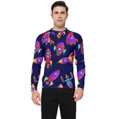 Space-patterns Men s Long Sleeve Rash Guard by Salman4z