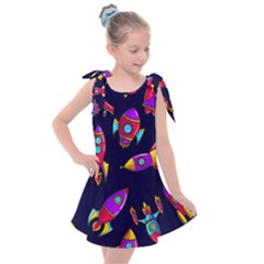 Space-patterns Kids  Tie Up Tunic Dress