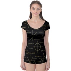 Abstract-math Pattern Boyleg Leotard 