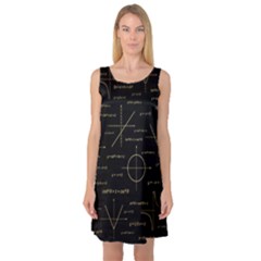 Abstract-math Pattern Sleeveless Satin Nightdress by Salman4z