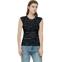 Abstract-math Pattern Women s Raglan Cap Sleeve Tee