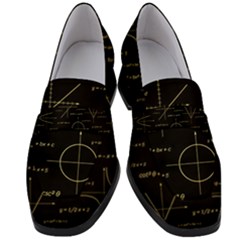 Abstract-math Pattern Women s Chunky Heel Loafers