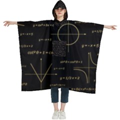 Abstract-math Pattern Women s Hooded Rain Ponchos