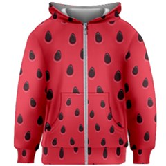 Seamless-watermelon-surface-texture Kids  Zipper Hoodie Without Drawstring