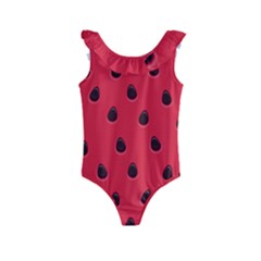 Seamless-watermelon-surface-texture Kids  Frill Swimsuit