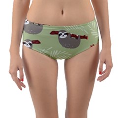 Sloths-pattern-design Reversible Mid-waist Bikini Bottoms by Salman4z