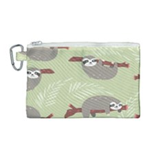 Sloths-pattern-design Canvas Cosmetic Bag (medium) by Salman4z