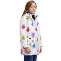 Seamless-pattern-cute-funny-monster-cartoon-isolated-white-background Kids  Hooded Longline Puffer Jacket View2