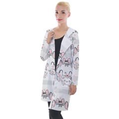 Cat-with-bow-pattern Hooded Pocket Cardigan by Salman4z