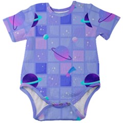 Seamless-pattern-pastel-galaxy-future Baby Short Sleeve Bodysuit by Salman4z