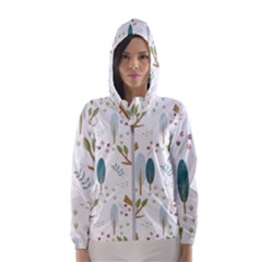 Pattern-sloth-woodland Women s Hooded Windbreaker