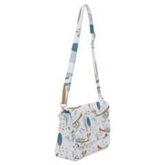 Pattern-sloth-woodland Shoulder Bag with Back Zipper