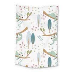 Pattern-sloth-woodland Small Tapestry by Salman4z