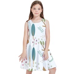 Pattern-sloth-woodland Kids  Skater Dress