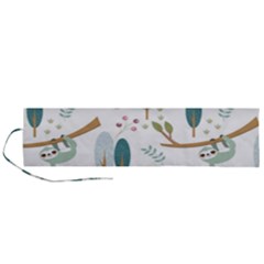 Pattern-sloth-woodland Roll Up Canvas Pencil Holder (l) by Salman4z