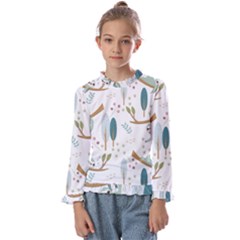 Pattern-sloth-woodland Kids  Frill Detail Tee