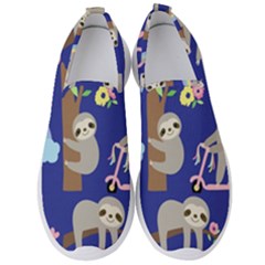 Hand-drawn-cute-sloth-pattern-background Men s Slip On Sneakers by Salman4z