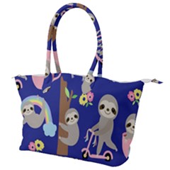 Hand-drawn-cute-sloth-pattern-background Canvas Shoulder Bag by Salman4z