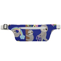 Hand-drawn-cute-sloth-pattern-background Active Waist Bag by Salman4z