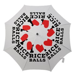 I Love Rice Balls Hook Handle Umbrellas (small) by ilovewhateva