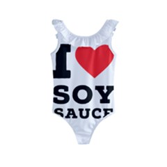 I Love Soy Sauce Kids  Frill Swimsuit by ilovewhateva