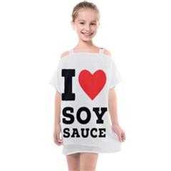 I Love Soy Sauce Kids  One Piece Chiffon Dress by ilovewhateva