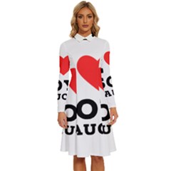 I Love Soy Sauce Long Sleeve Shirt Collar A-line Dress by ilovewhateva